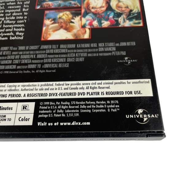 1999 Bride of Chucky Original DVD in Case Jennifer Tilly Chucky Gets Lucky DIVX - Picture 6 of 15